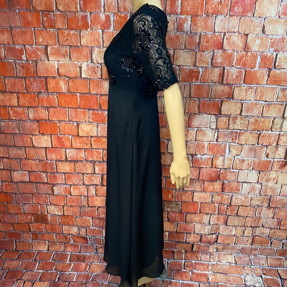 Vintage CDC Beaded Black Evening Gown - Picture 5 of 10